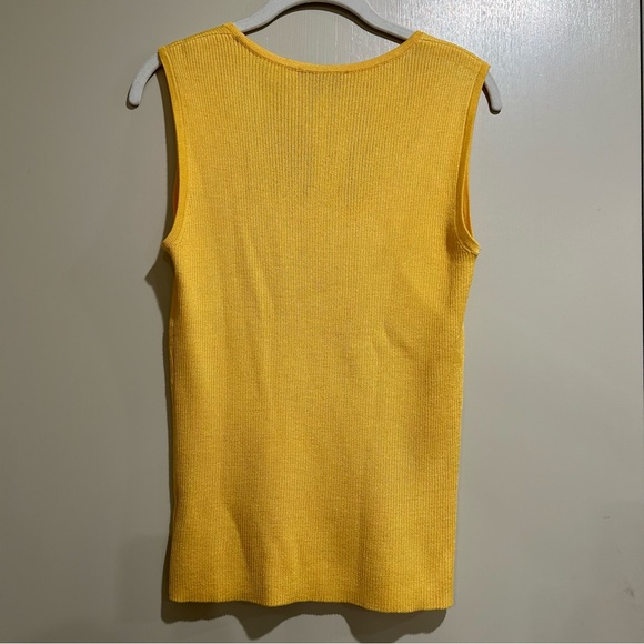 St John Sport Yellow Knit Wool Tank Top Size Small - Picture 5 of 5